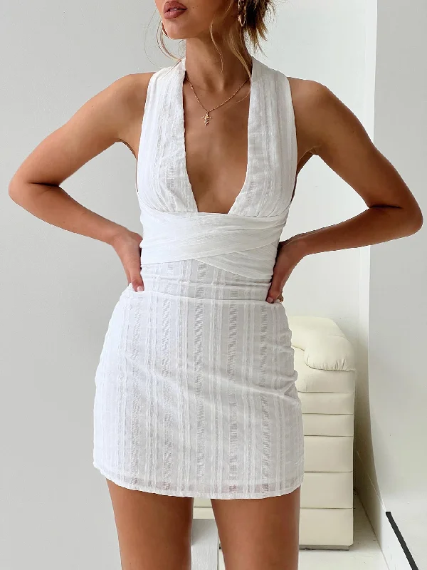 Alsace Mini Dress White