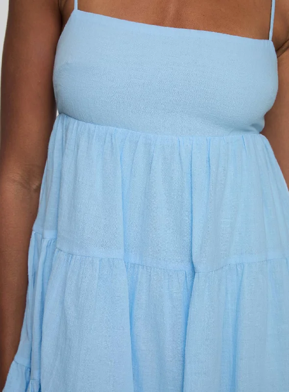 Palatial Mini Dress Light Blue