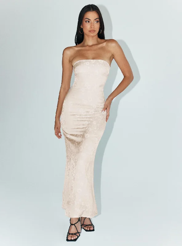 Salvin Strapless Maxi Dress Champagne