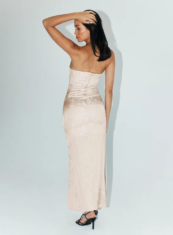 Salvin Strapless Maxi Dress Champagne