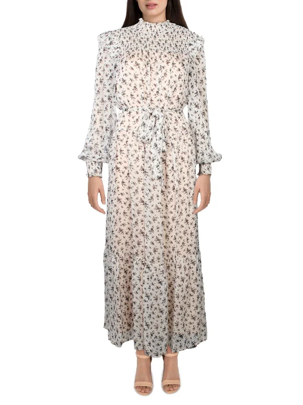 Womens Floral Print Long Maxi Dress