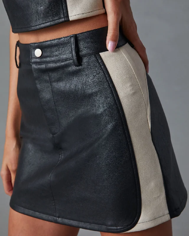 Desert Dusk Faux Leather Mini Skirt