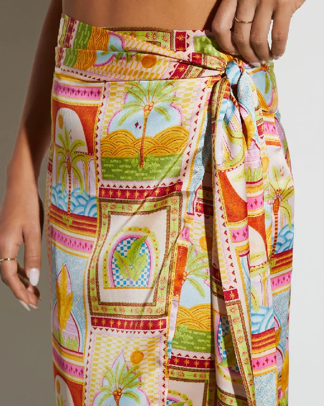 Los Cabos Printed Wrap Skirt