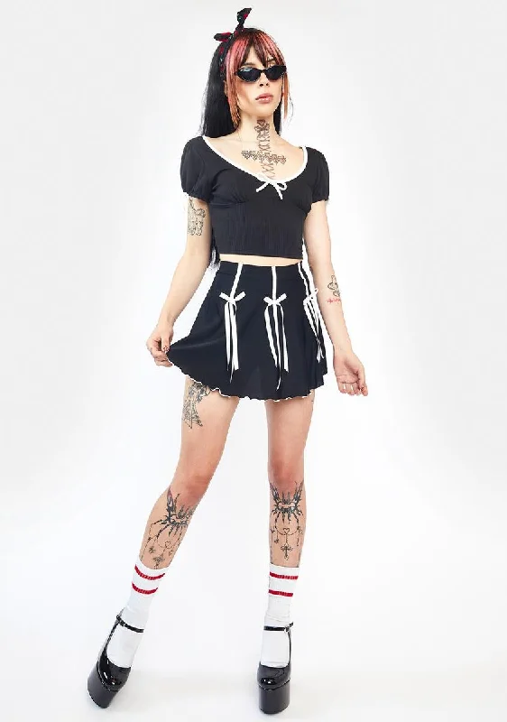 Naughty Bow Down To Me Skater Skirt