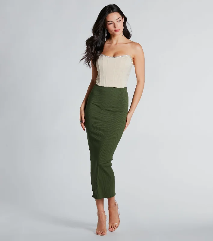 Seasonal Style High-Rise Midi Skirt