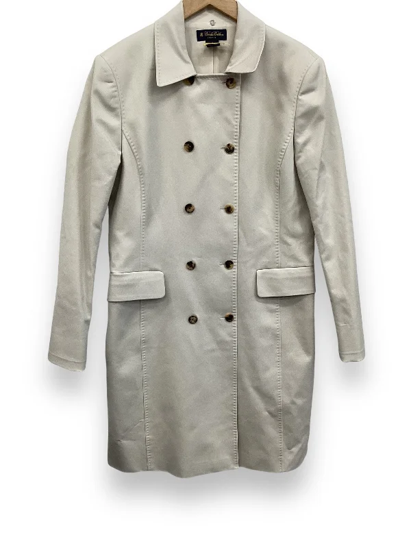 Coat Peacoat By Brooks Brothers In Cream, Size: L