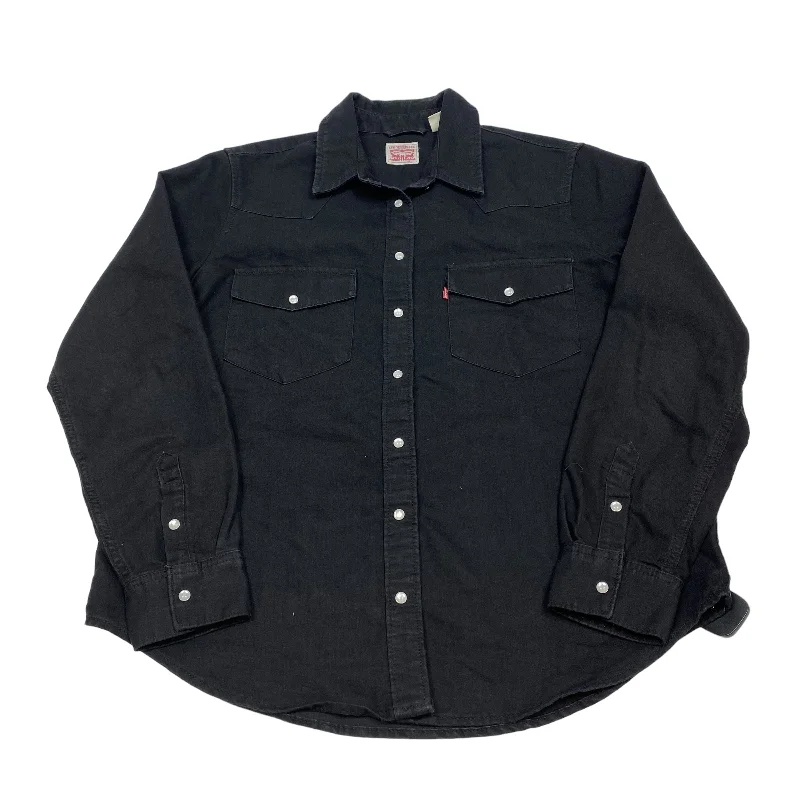 Jacket Denim By Levis In Black, Size: L