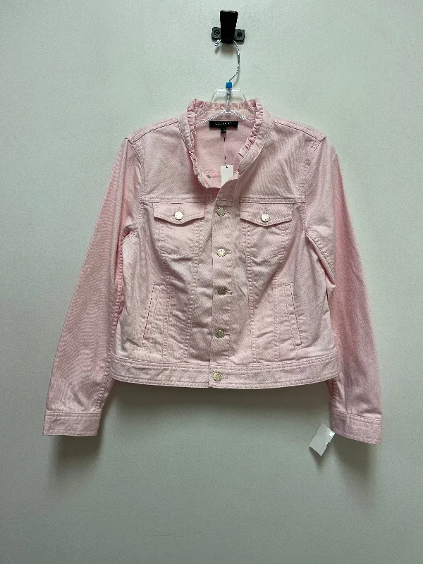 Jacket Denim By Talbots In Pink, Size: M