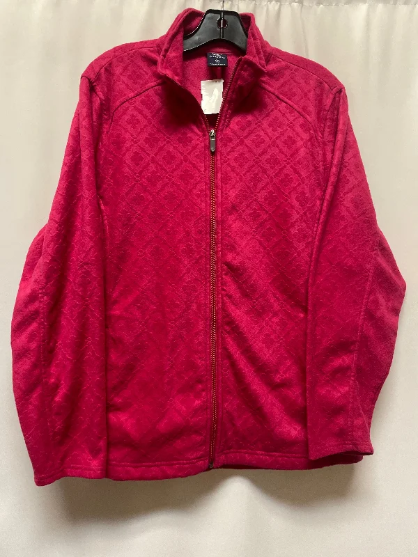 Jacket Fleece By Lands End In Pink, Size: L