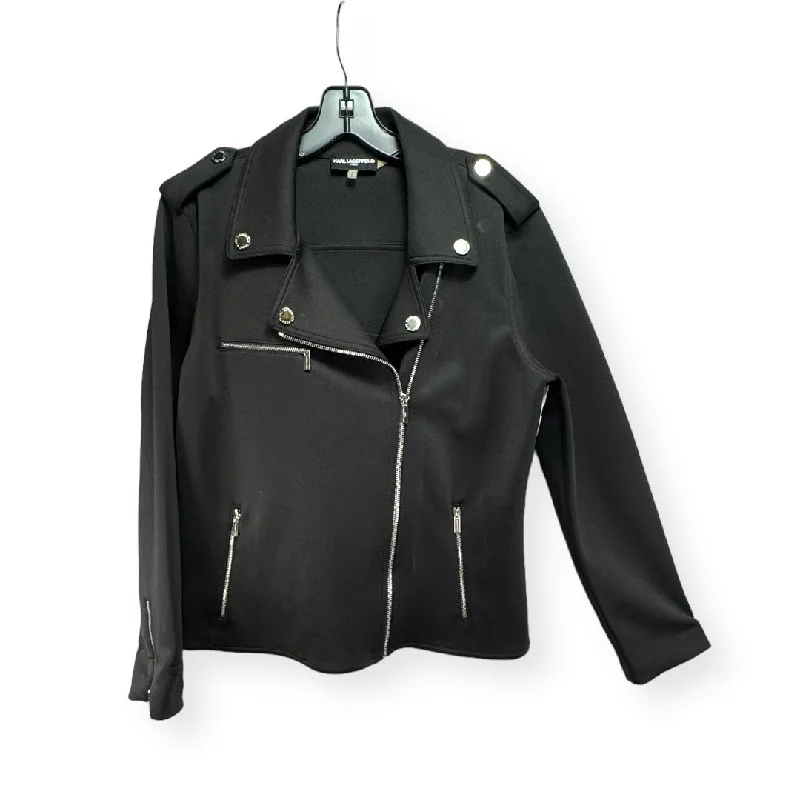 Jacket Moto By Karl Lagerfeld In Black, Size: L