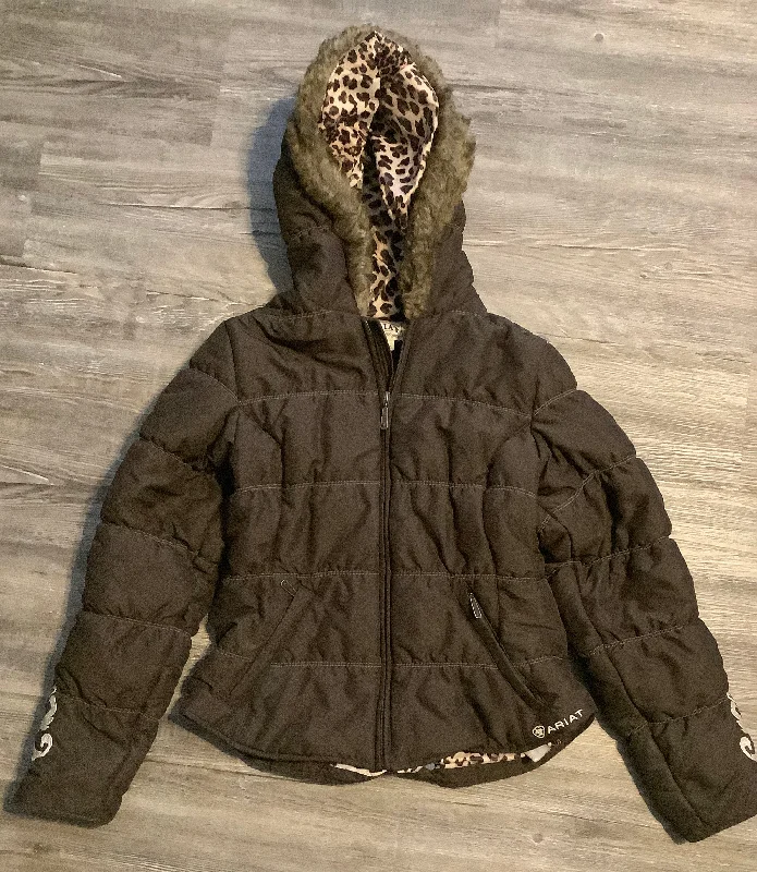 Jacket Puffer & Quilted By Ariat In Brown, Size: M