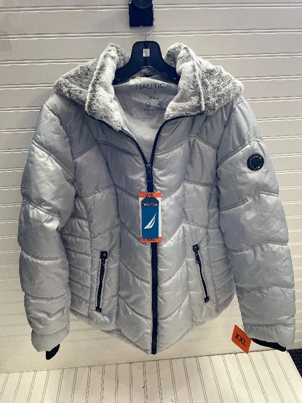 Jacket Puffer & Quilted By Nautica In Grey, Size: 2x