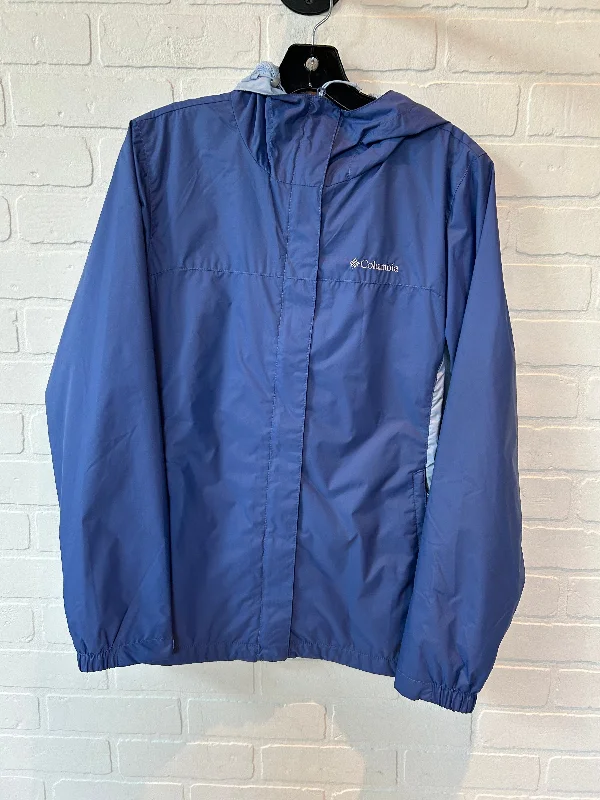 Jacket Windbreaker By Columbia In Blue, Size: M