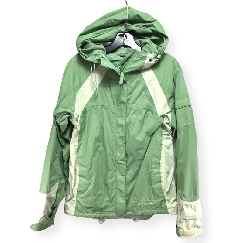 Jacket Windbreaker By Columbia In Green, Size: M