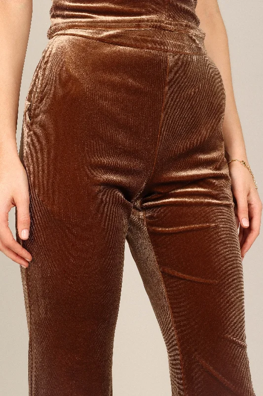 Celine Velvet Pants - Brown