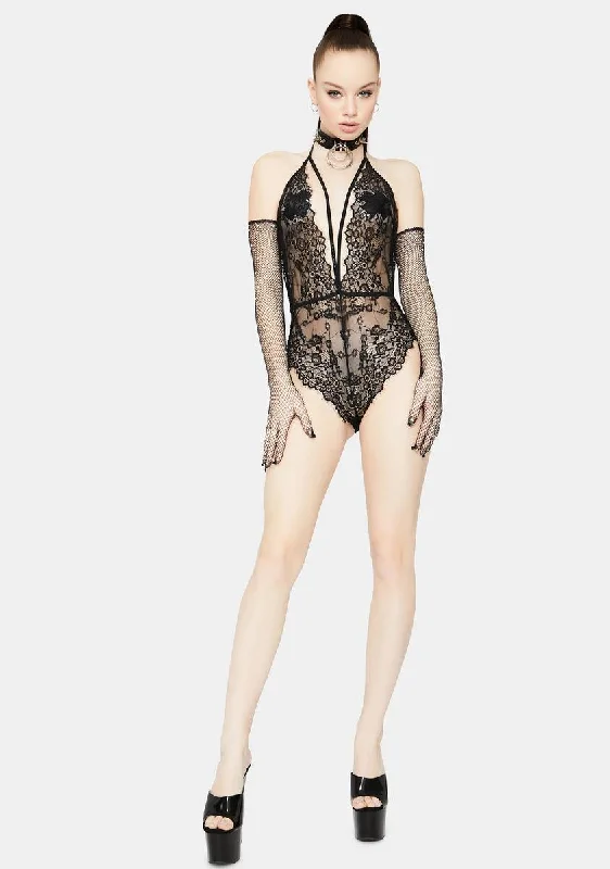 Down For It Plunging Lace Teddy