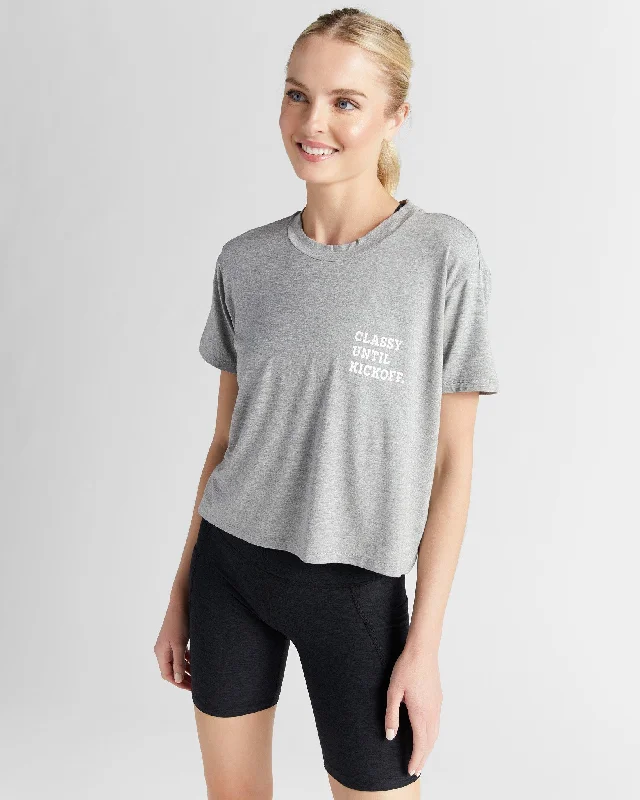 Boxy Graphic Tee-Classy Until Kickoff