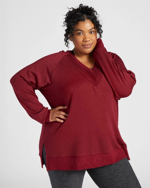 Plus Size Flex Fleece V-Neck Top