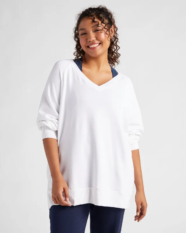 Plus Size Flex Fleece V-Neck Top