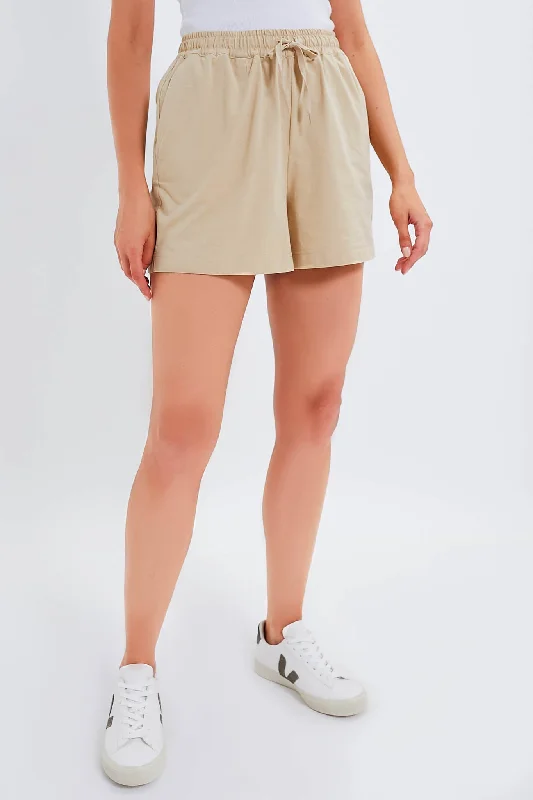 Khaki Cotton Bowen Shorts