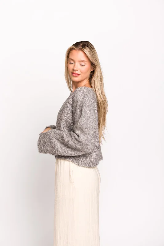 Lily Soft Knit Sweater in Grey