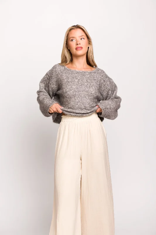 Lily Soft Knit Sweater in Grey