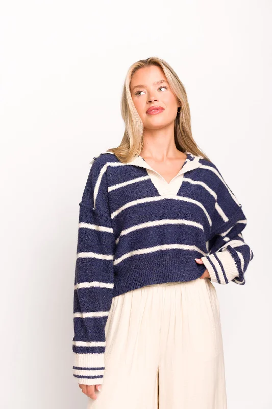 Marina Soft Knit Pullover in Blue