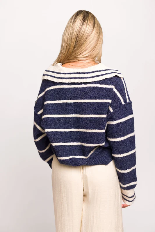 Marina Soft Knit Pullover in Blue