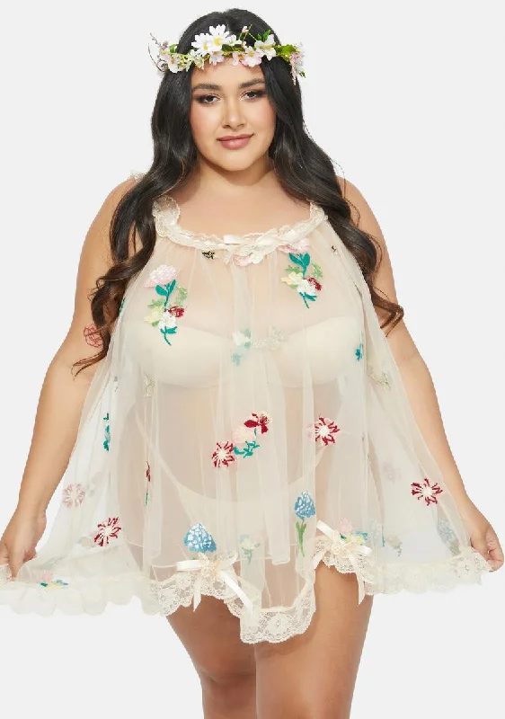 Plus Enchanted Meadow Floral Nightie Set