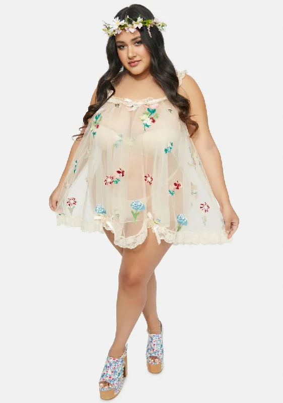 Plus Enchanted Meadow Floral Nightie Set