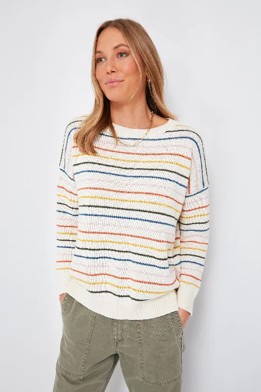 Rainbow 5 Stripe Organic Carolyn Sweater