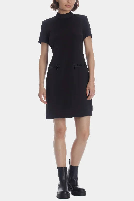 Short Sleeve Mock Neck Dress