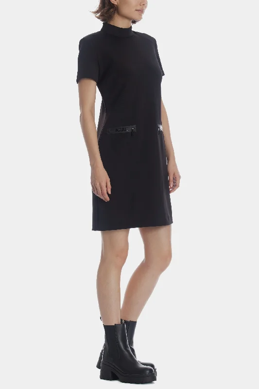 Short Sleeve Mock Neck Dress