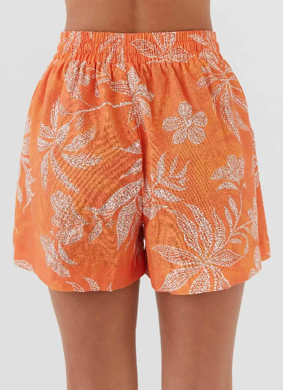 Sweet Relief Linen Shorts - Tropic Sunset