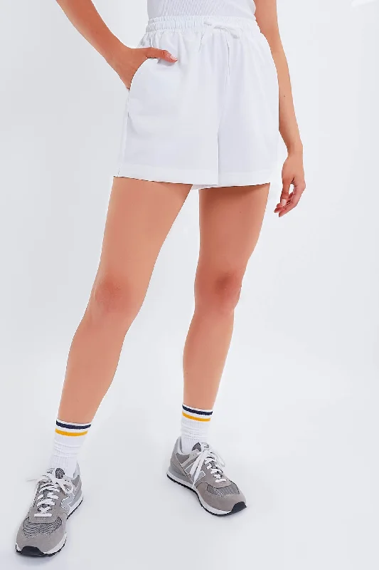 White Cotton Bowen Shorts