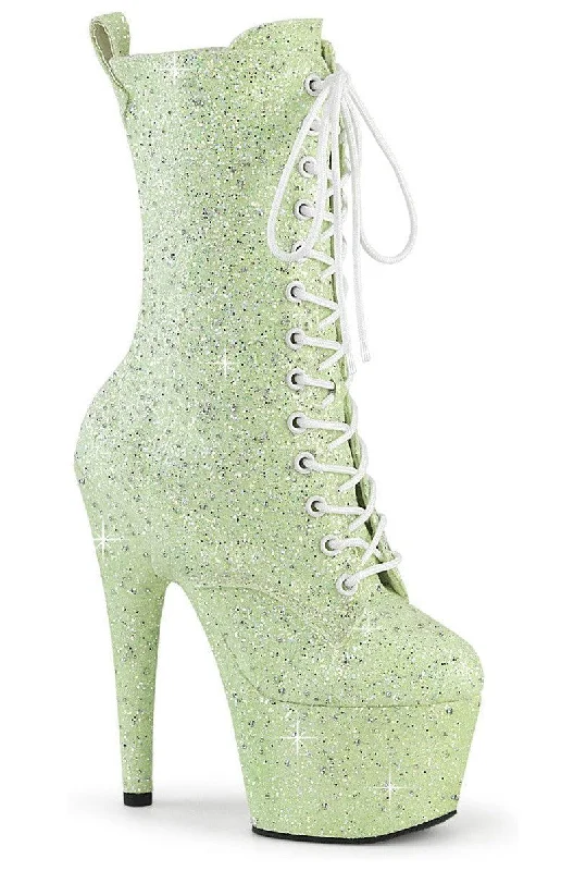 ADORE-1040GR Green Glitter Ankle Boot