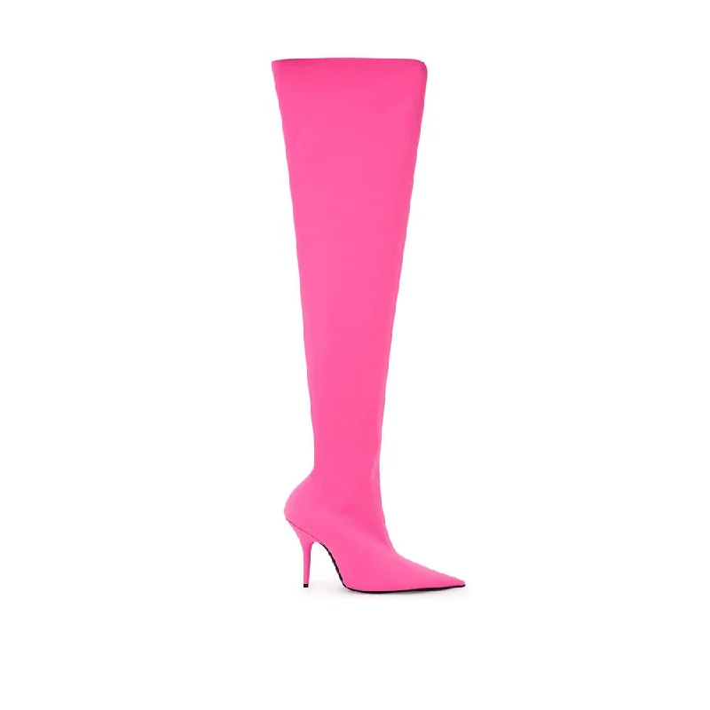 Balenciaga Elegant Pink Polyester Ankle Women's Boots