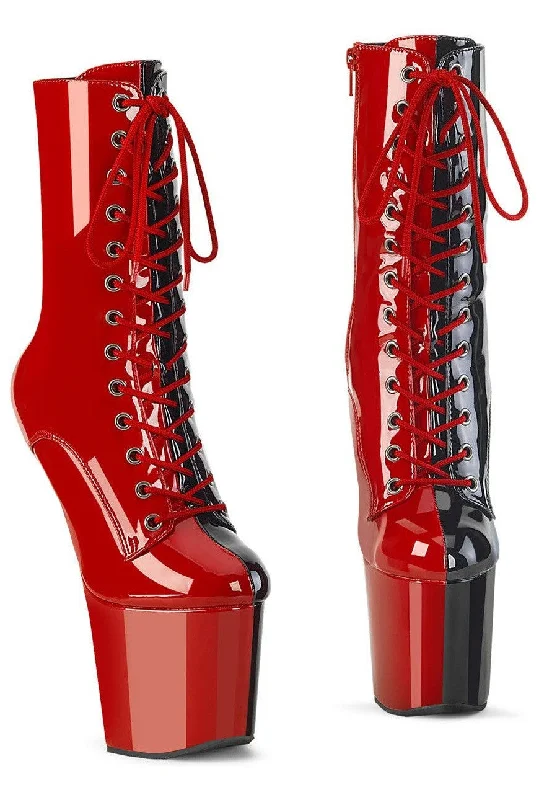 CRAZE-1040TT Red Patent Ankle Boot