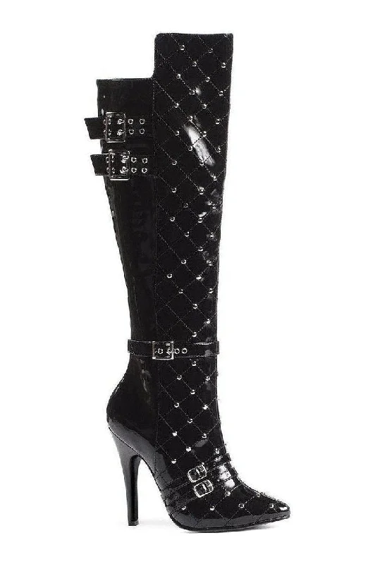 511-GWEN Knee Boot | Black Patent