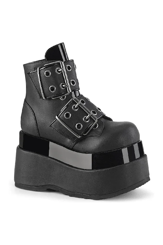 BEAR-104 Black Vegan Leather Ankle Boot