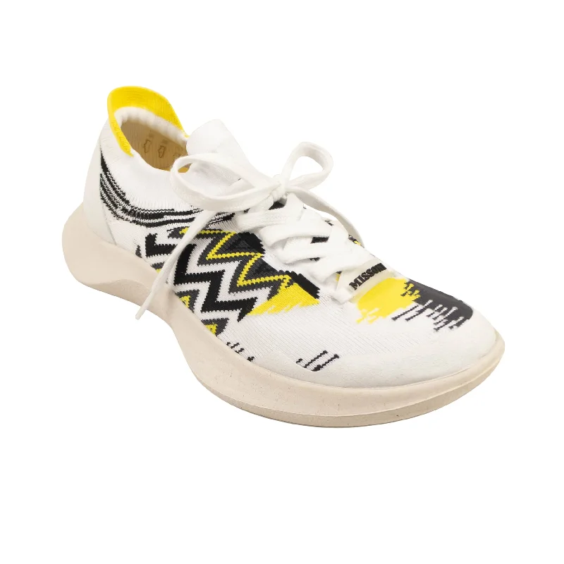 MISSONI White & Black ACBC Fly Knit Chevron Low Top Sneakers