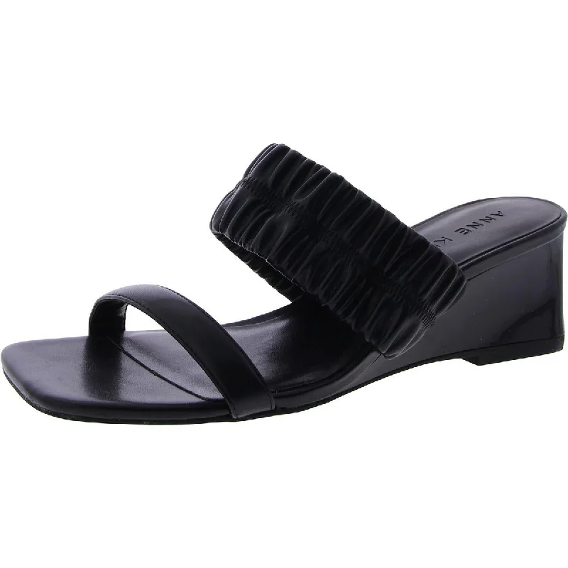 Womens Double Strap Open Toe Wedge Sandals