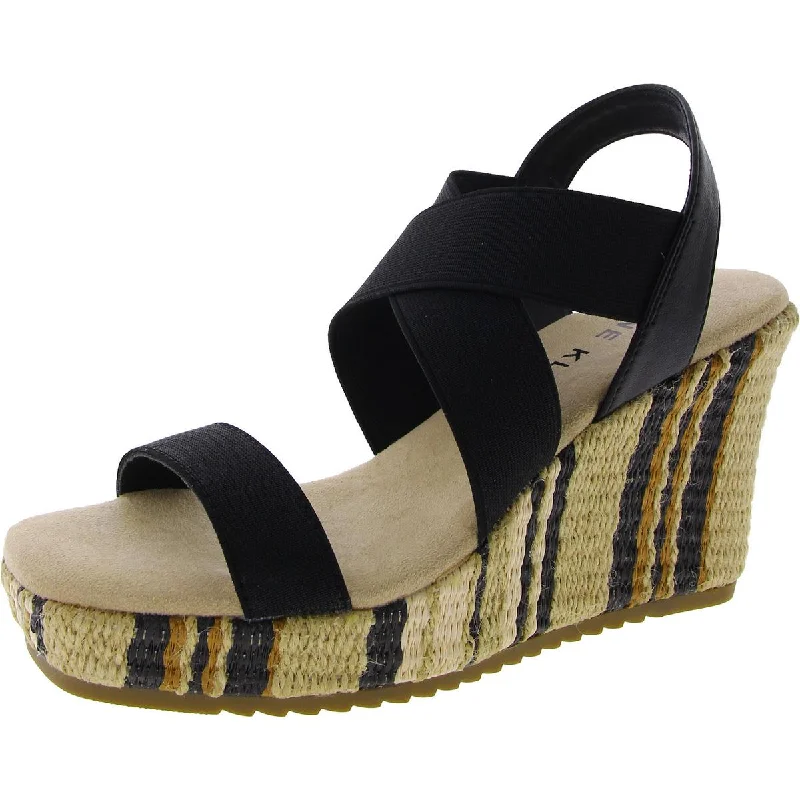 Womens Canvas Platform Wedge Sandals