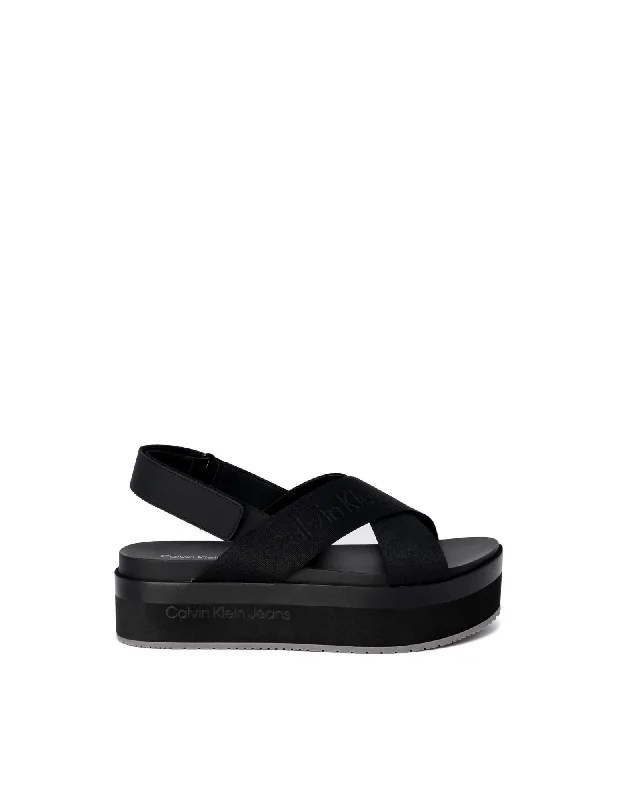 Calvin Klein Jeans Open Toe Sandals with Buckle/Bow Fastening and Rubber Sole