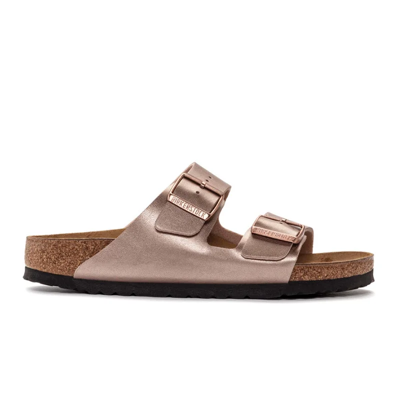 Birkenstock Arizona Slide Sandal (Women) - Copper Birko-Flor