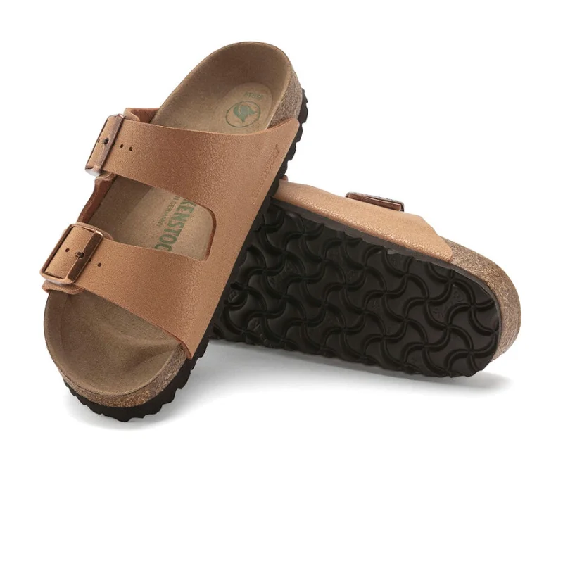 Birkenstock Arizona Vegan Slide Sandal (Women) - Pecan Birkibuc