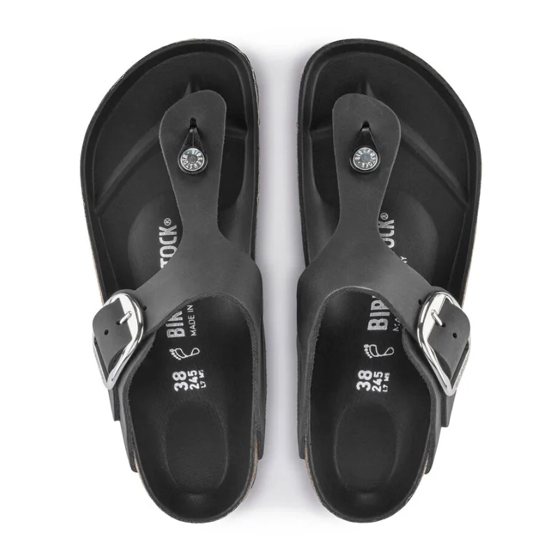 Birkenstock Gizeh Big Buckle Sandal (Women) - Black Oiled Leather