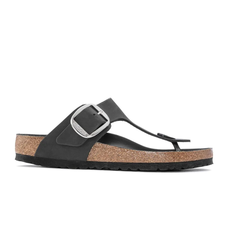 Birkenstock Gizeh Big Buckle Sandal (Women) - Black Oiled Leather