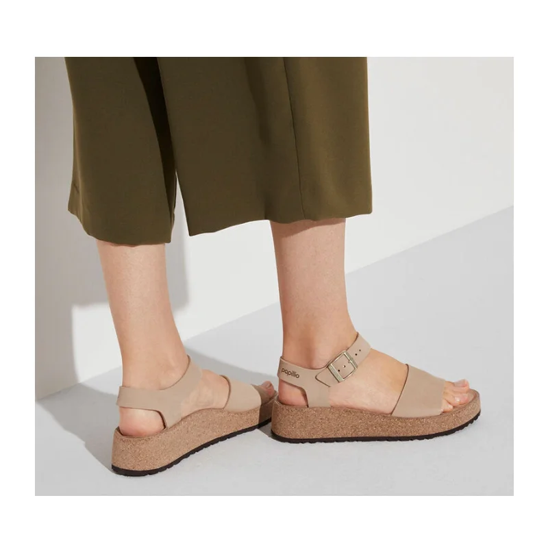 Birkenstock Glenda Wedge Sandal (Women) - Sandcastle Leather