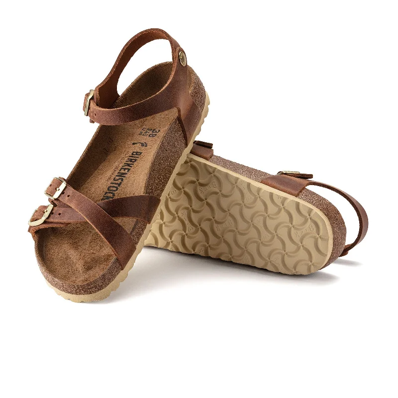 Birkenstock Kumba Backstrap Sandal (Women) - Cognac Oiled Leather